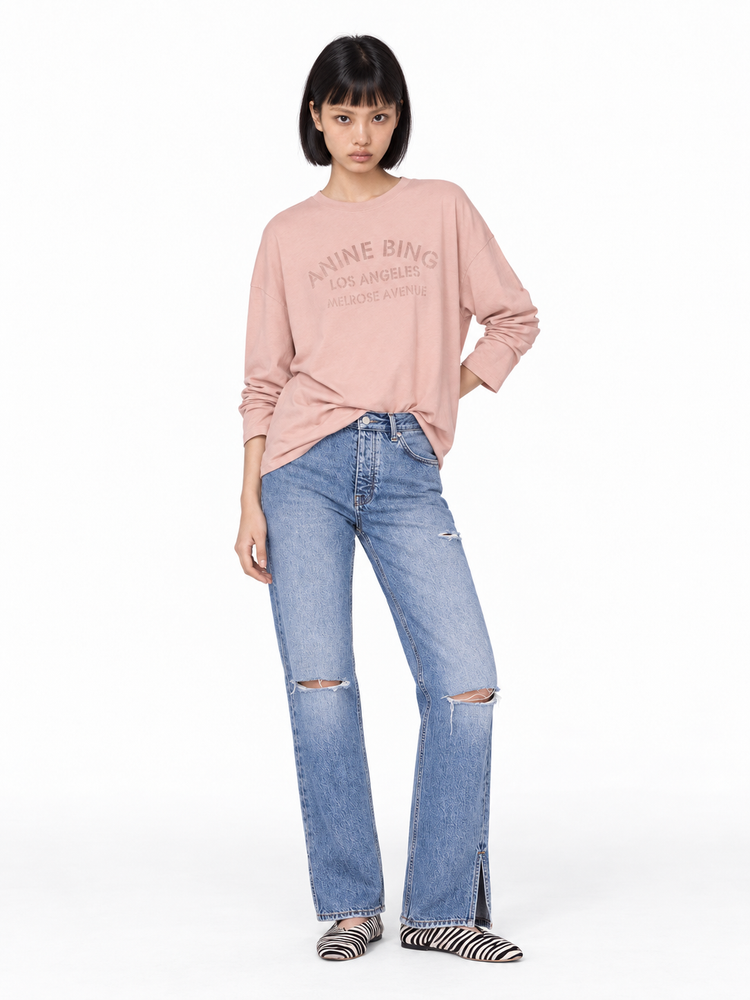 IVAN LONG SLEEVE MELROSE STENCIL - WASHED BLUSHED