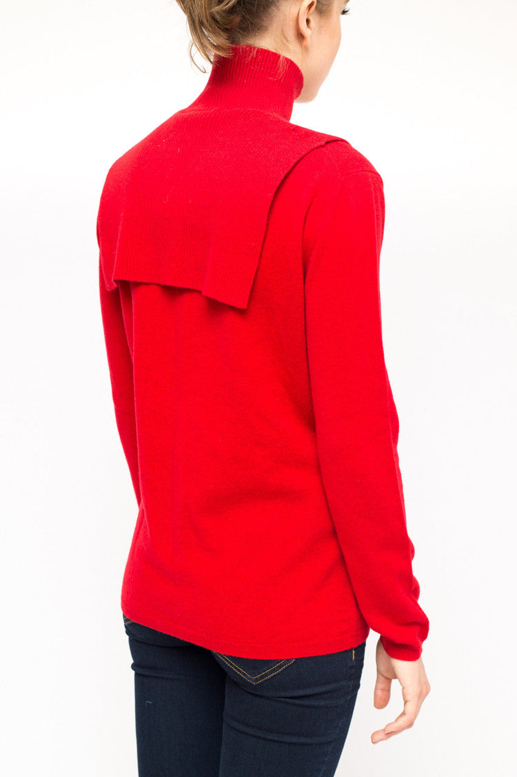 LA Rose jabot cashmere red