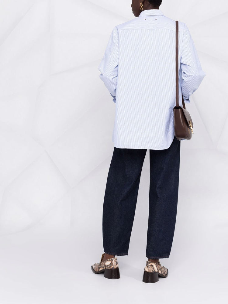 GOLDEN W'S BOYFRIEND SHIRT STRIPED OXFORD COTTON