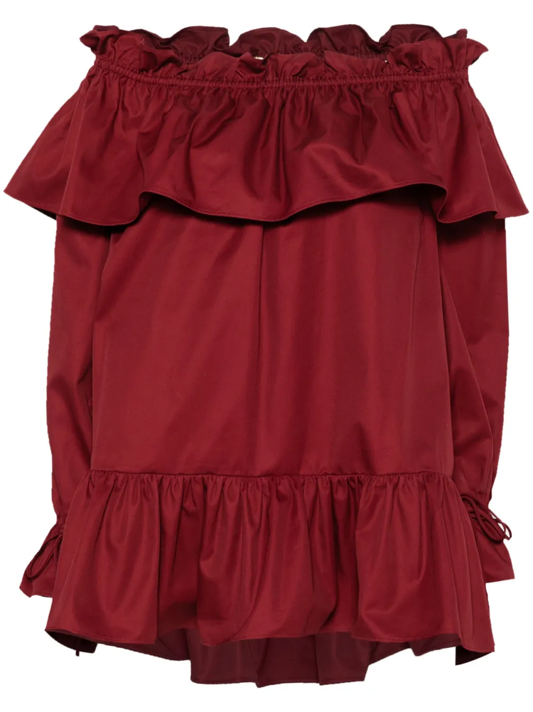 ruffled cotton mini dress