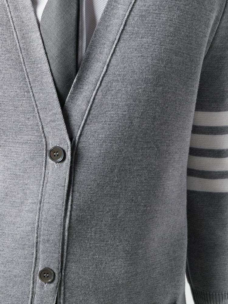 MILANO STITCH LONG V NECK CARDIGAN IN FINE MERINO WOOL