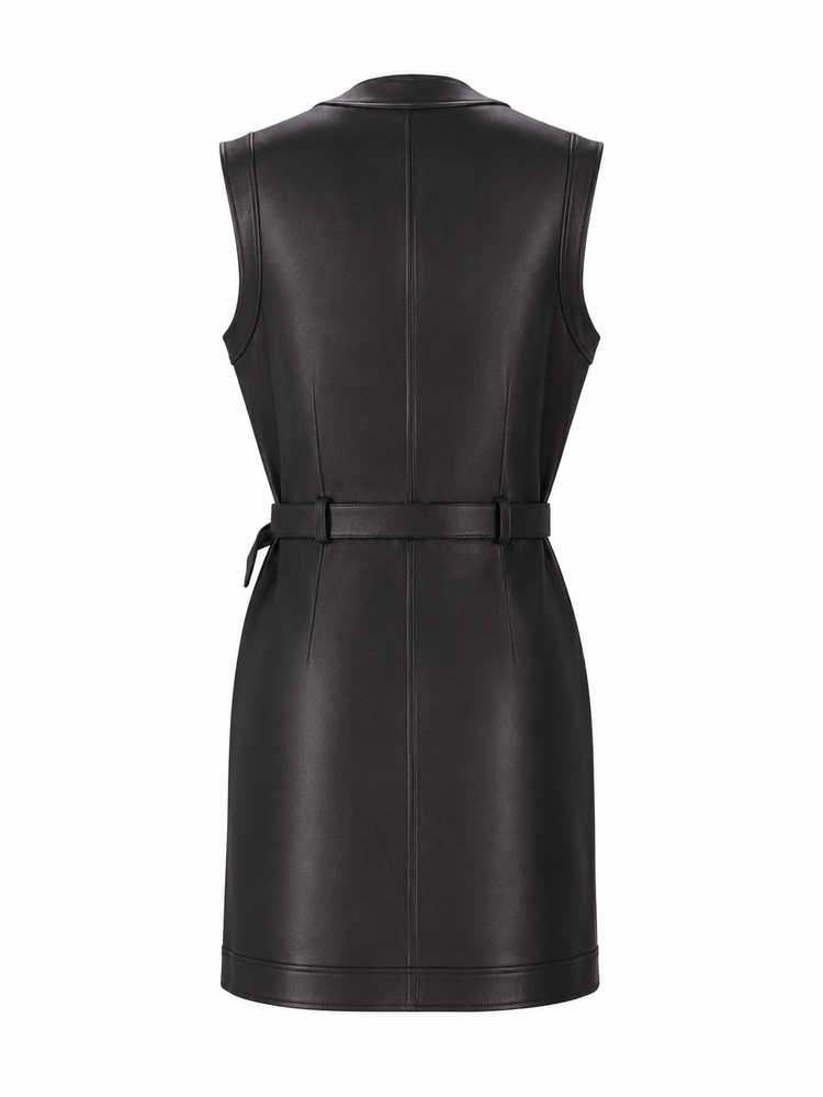 LA ROSE leather dress nero