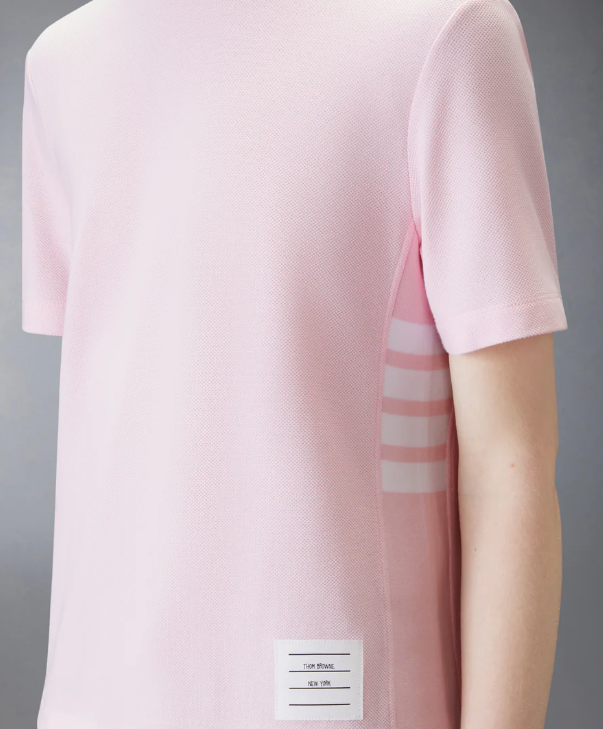 SHORT SLEEVE TEE W/ ENGINEERED 4 BAR STRIPE IN CLASSIC PIQUE