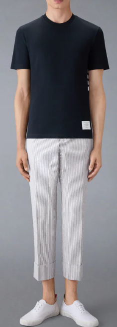 SHORT SLEEVE TEE W/ ENGINEERED 4 BAR STRIPE IN CLASSIC PIQUE