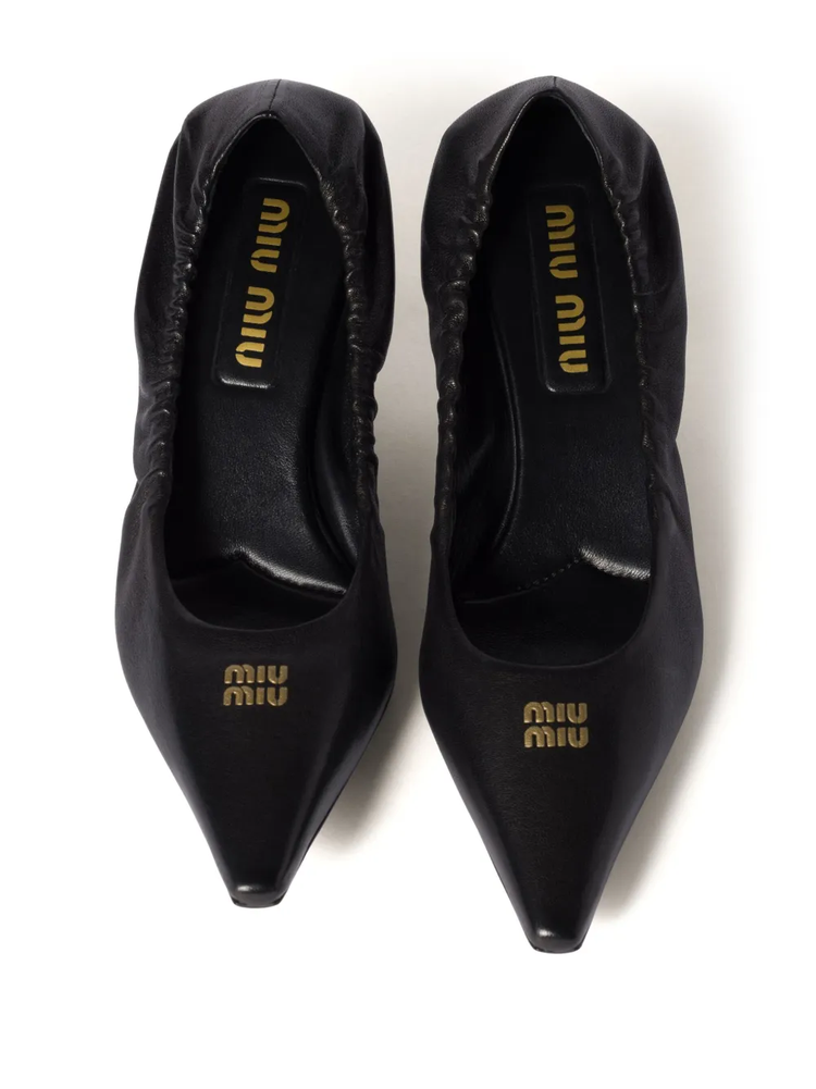 leather decolleté nappa pumps aviator