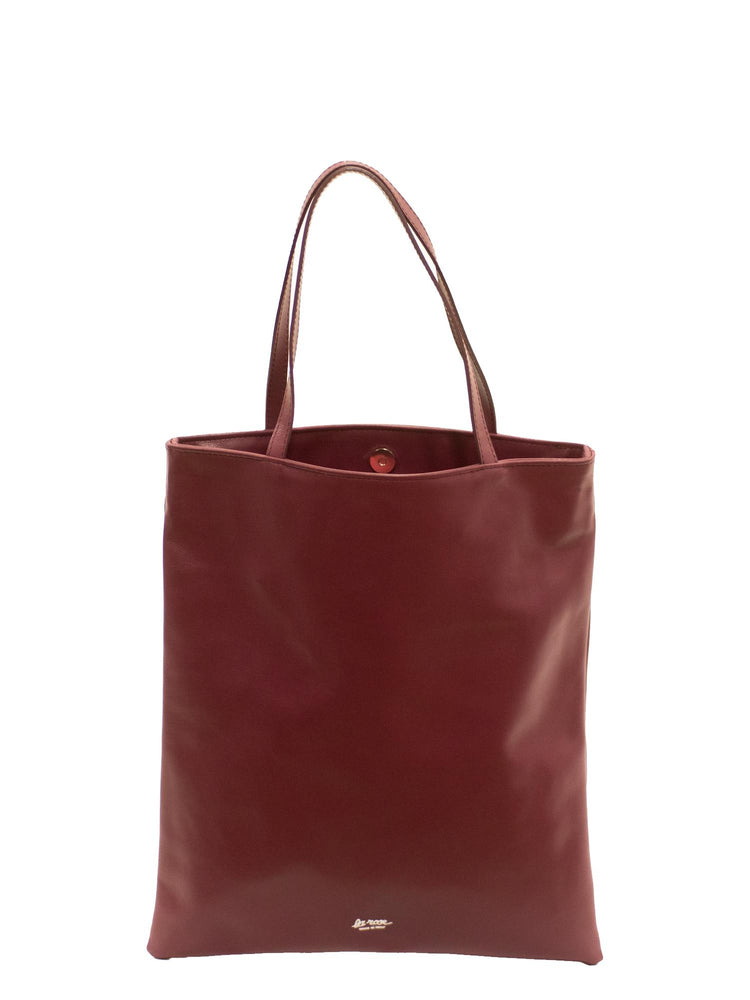 LA ROSE leather tote bag ivory