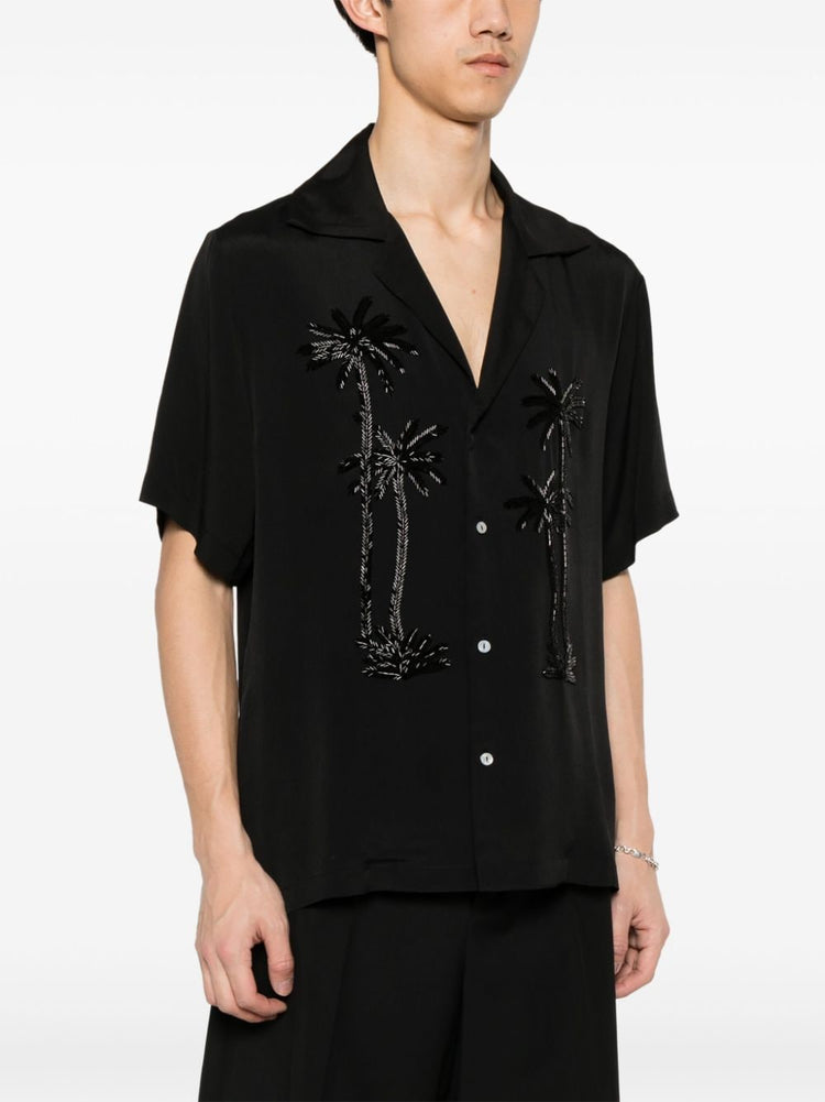palm-tree embellished shirt