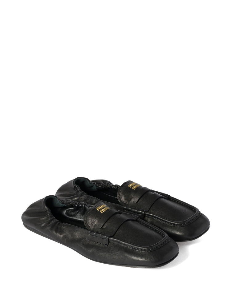 ruches nappa leather loafers