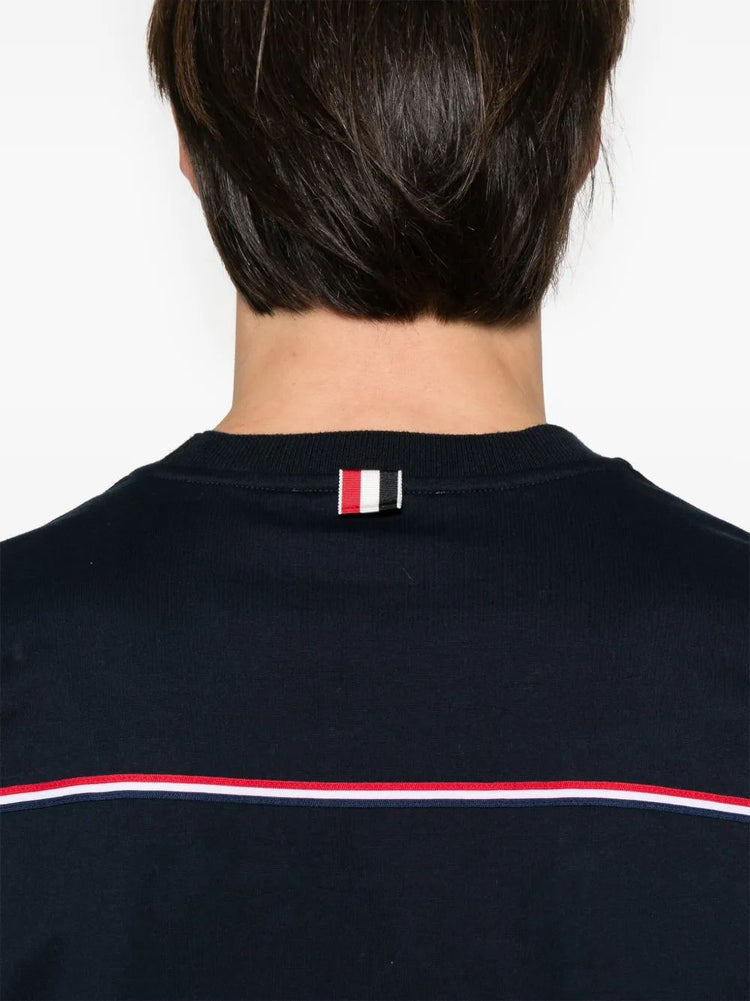 OVERSIZED SHORT SLEEVE TEE W/ RWB KNIT TRIM IN MEDIUM WEIGHT JERSEY