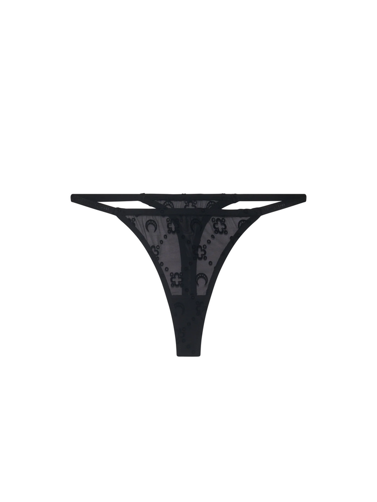 RECYCLED MESH FLOCK THONG