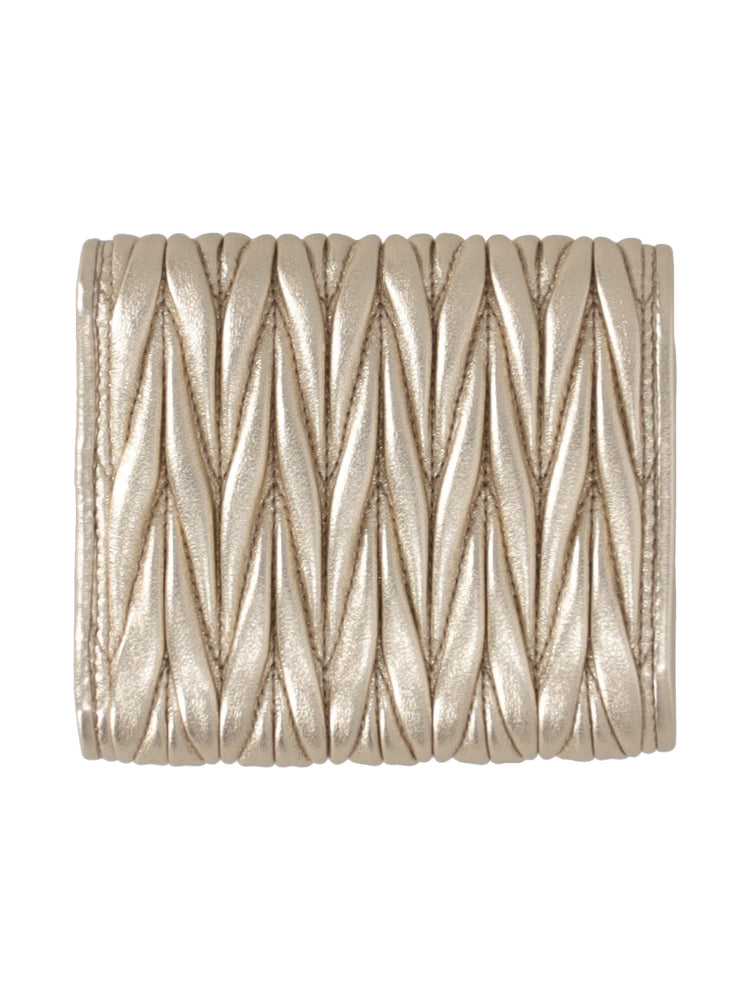 logo-lettering matelassé wallet