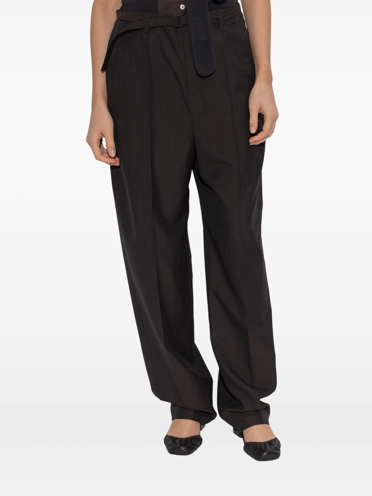 belted tailored trousers