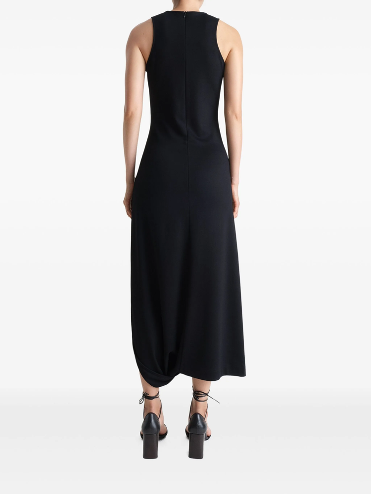twisted-hem midi dress