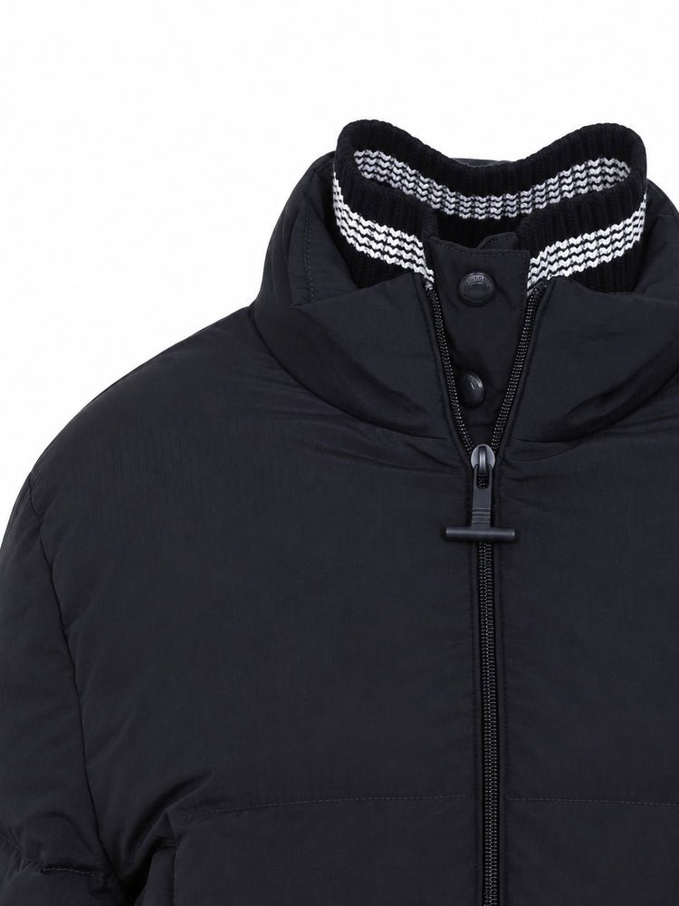 CROPPED DOWNFILLED ZIP FRONT JACKET (19) IN SHINY RIPSTOP