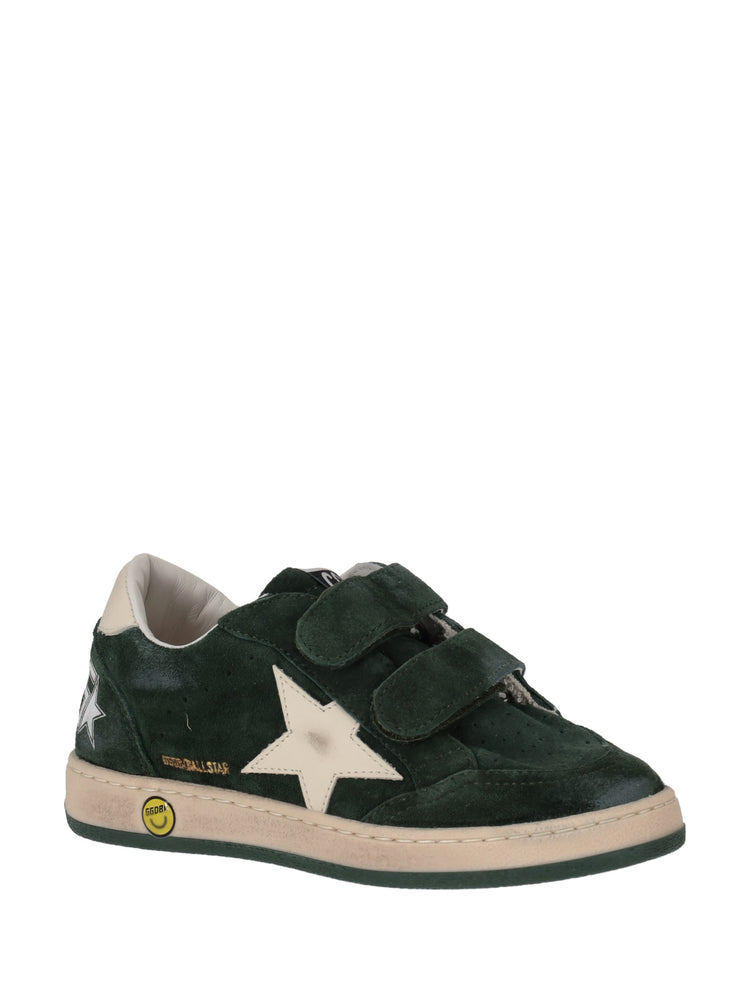 BALL STAR STRAP SUEDE UPPER VAMP TONGUE AND SPUR LEATHER STAR AND HEEL