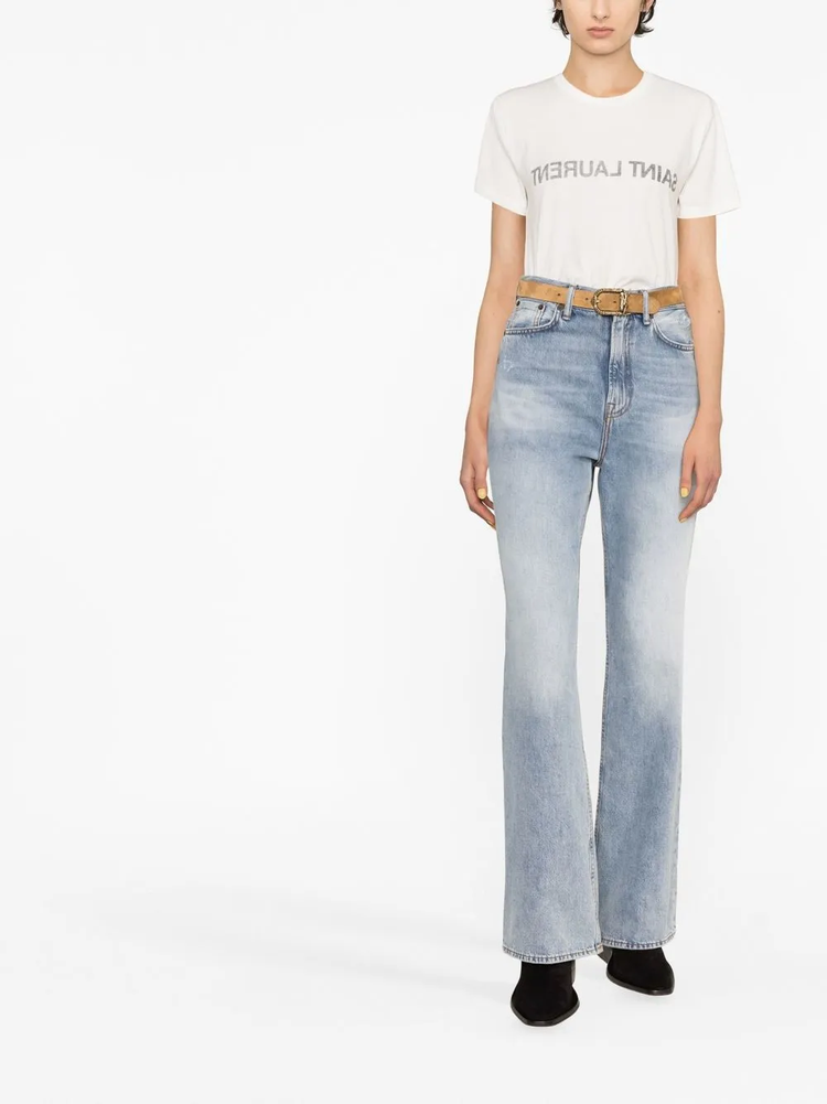 Reverse logo-print T-shirt