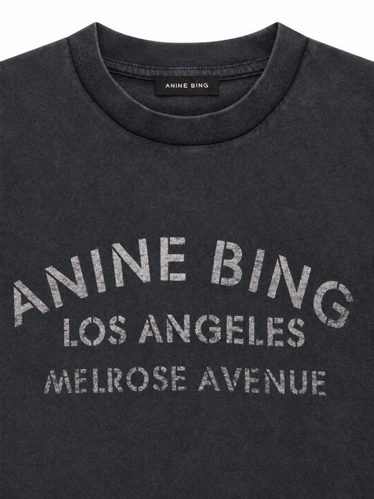 CADE TEE MELROSE STENCIL - WASHED BLACK
