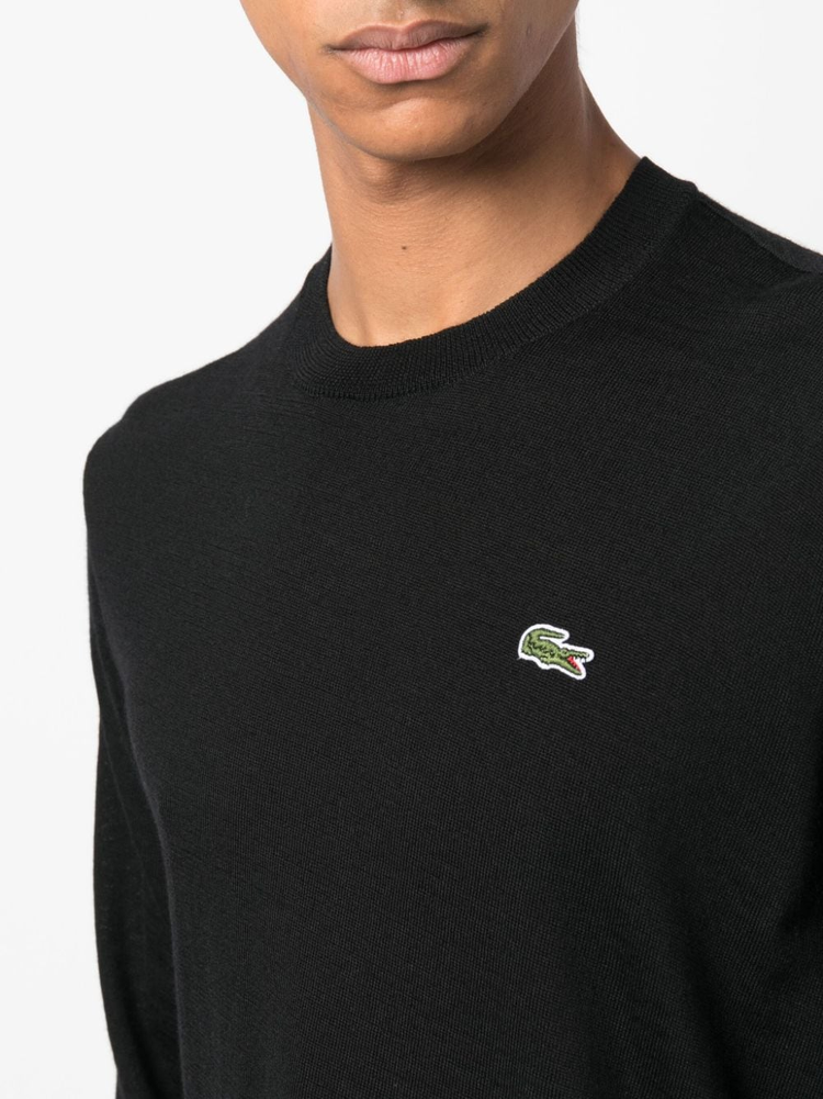 x Lacoste asymmetric wool jumper