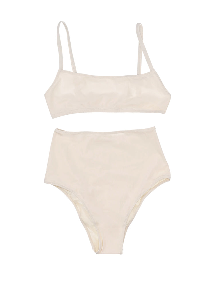 BIKINI / STRAIGHT NECKLINE TOP / HIGH WAIST BOTTOM