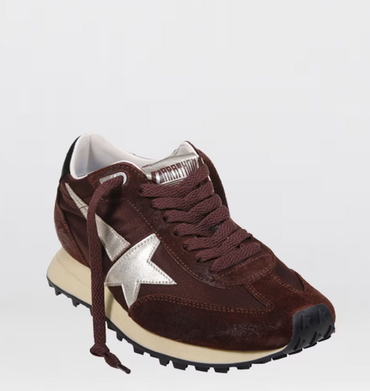 RUNNING MARATHON SATIN UPPER SUEDE TOE LEATHER HEEL