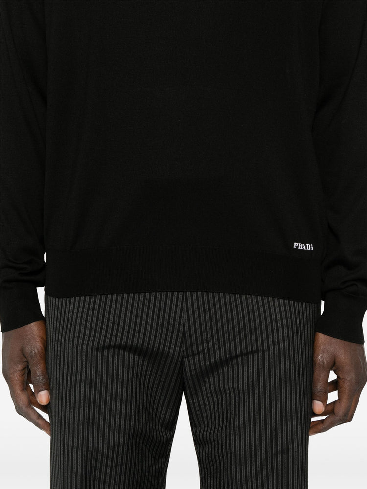 crew-neck silk jumper