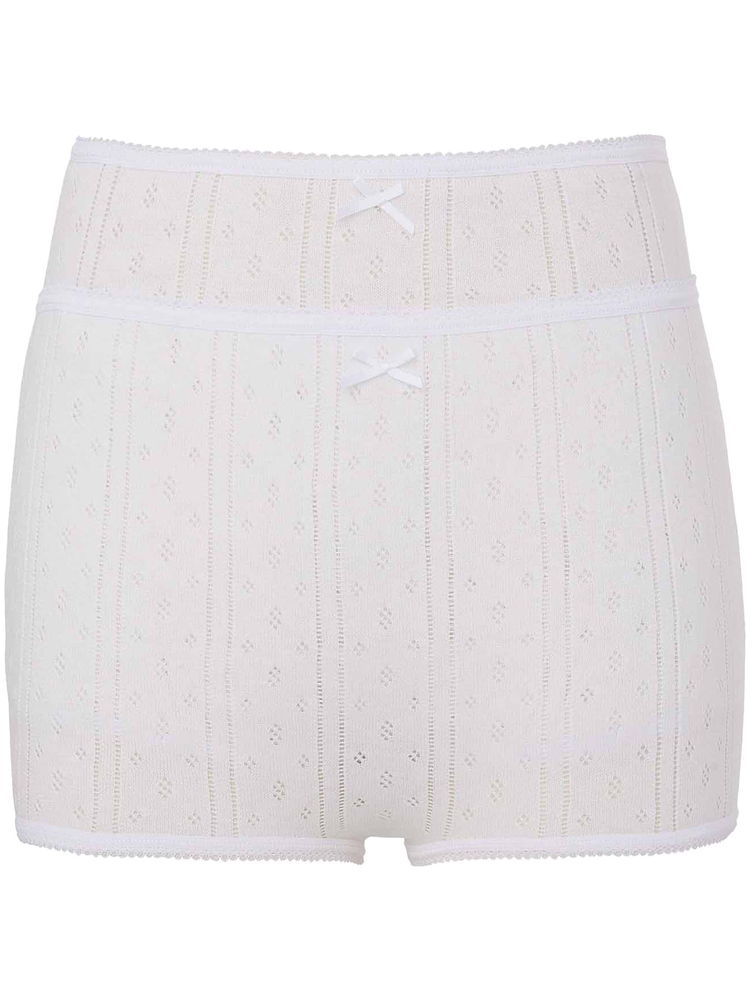 double-layer pointelle shorts