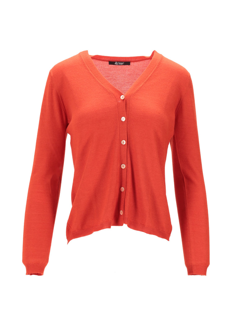 LA ROSE V cardigan cash/silk dark blu