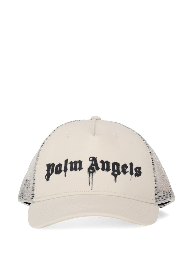 SPRAY LOGO TRUCKER CAP OFF WHITE - BLACK