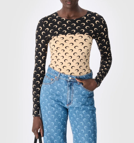 MOON PRINTED JERSEY SLEEVELESS TUBE TOP