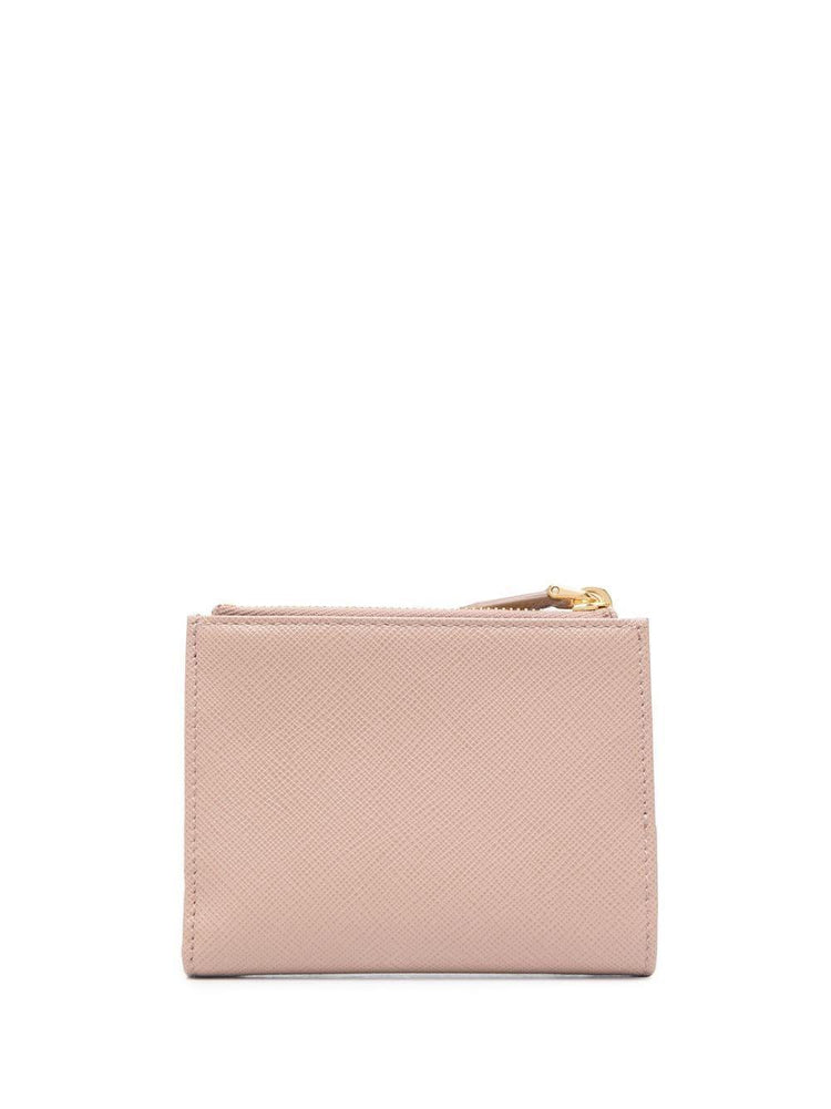triangle-logo Saffiano leather wallet