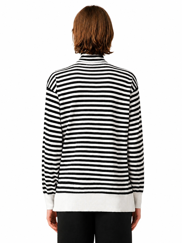 STRIPED TURTLE NECK SWEATER WITH BLACK AMI DE COEUR