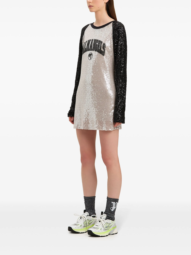 College Palm sequin mini dress