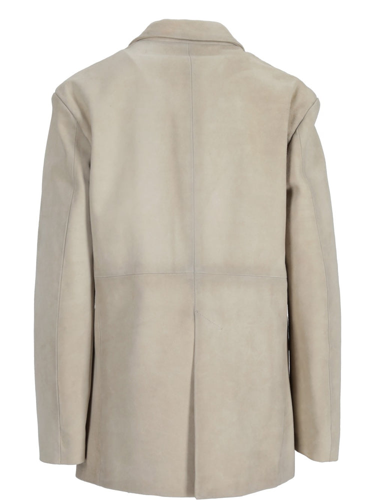 LA ROSE cappotto camoscio avorio