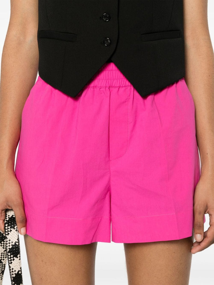 elasticated-waist cotton shorts
