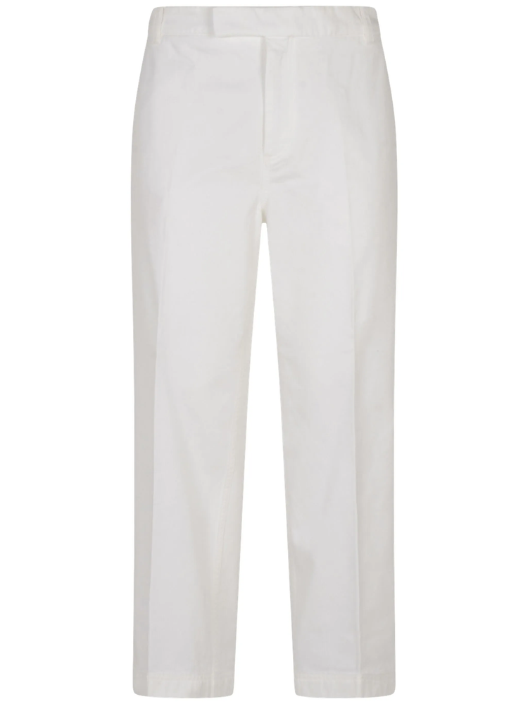 cotton straight-leg trousers