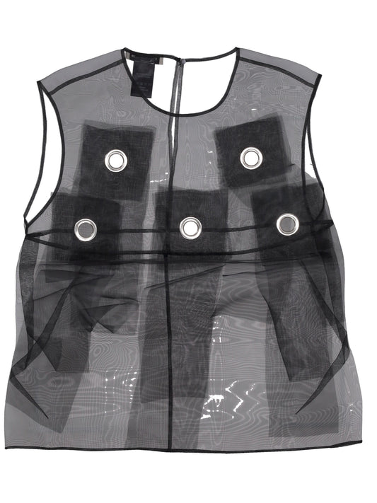 SHIFT TOP WITH EYELETS AND FRINGES