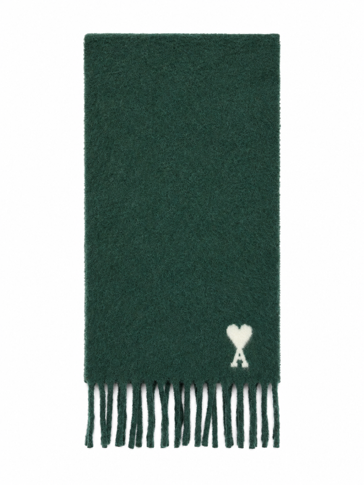 ALPAGA WOOL SCARF WITH OFF WHITE AMI DE COEUR JACQUARD SCARF