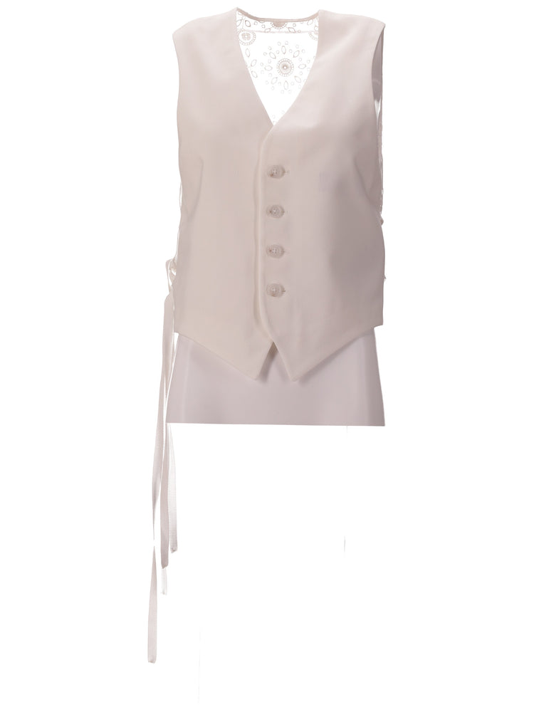 TIUKU CLASSIC WAISTCOAT WITH BRODERIE ANGLAISE CON