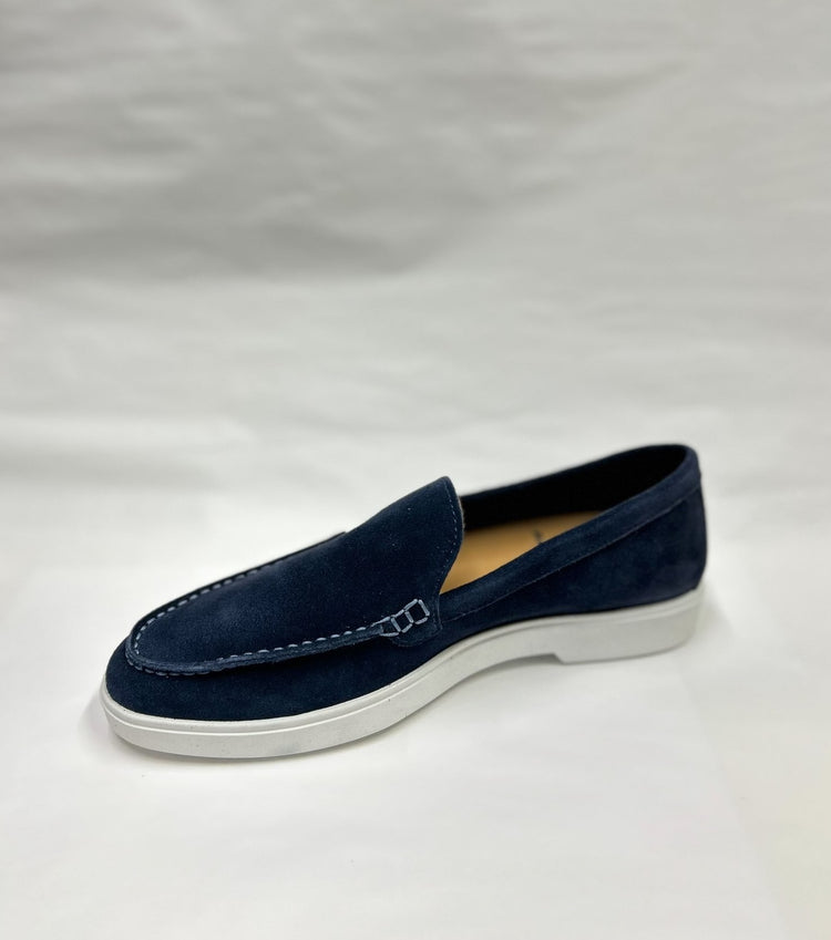 SUOLA BIANCA CAMOSCIO NAVY