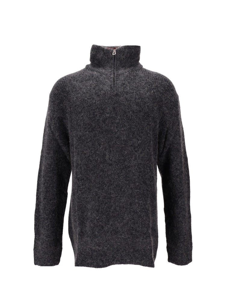 MENS SWEATER ZIP NECK