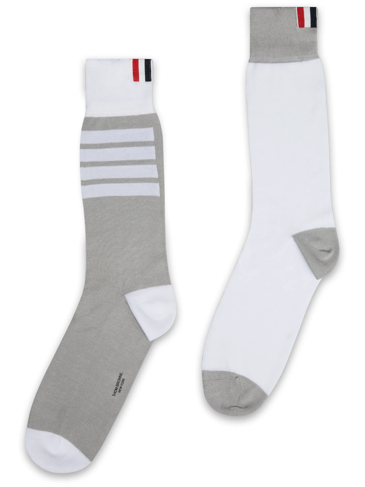 FUN MIX JERSEY CLASSIC MID CALF SOCKS IN COTTON W/ 4 BAR INTARSIA