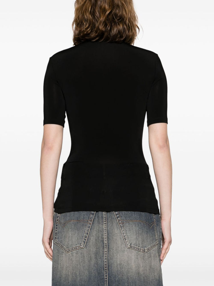 logo-print high-neck T-shirt