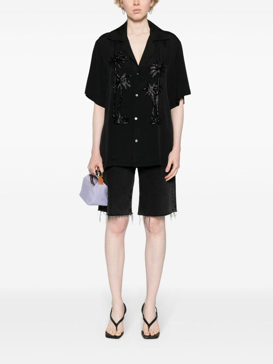 palm-tree embellished shirt