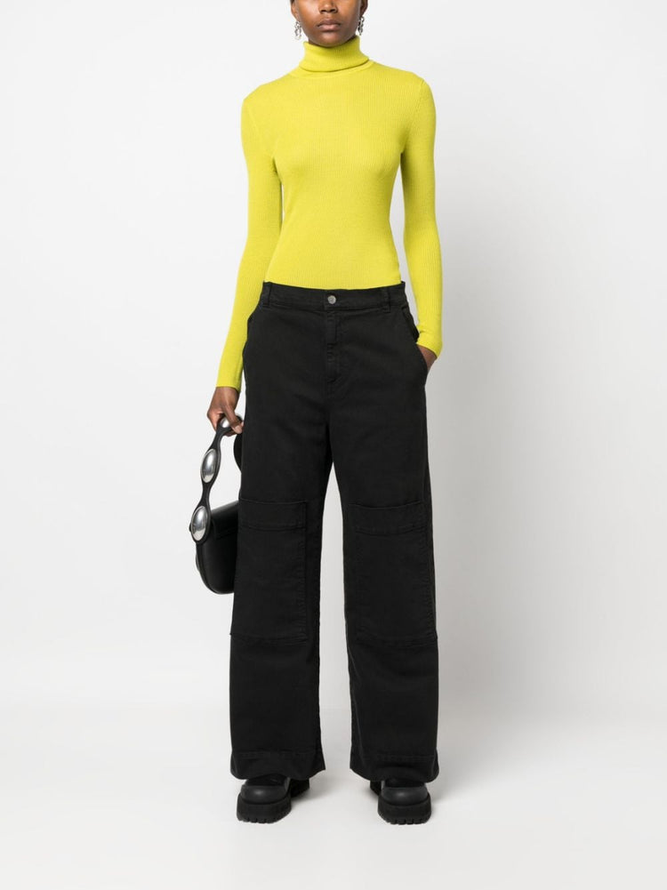 PAROSH multiple-pockets high-waisted trousers