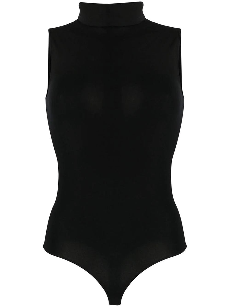 roll-neck sleeveless bodysuit
