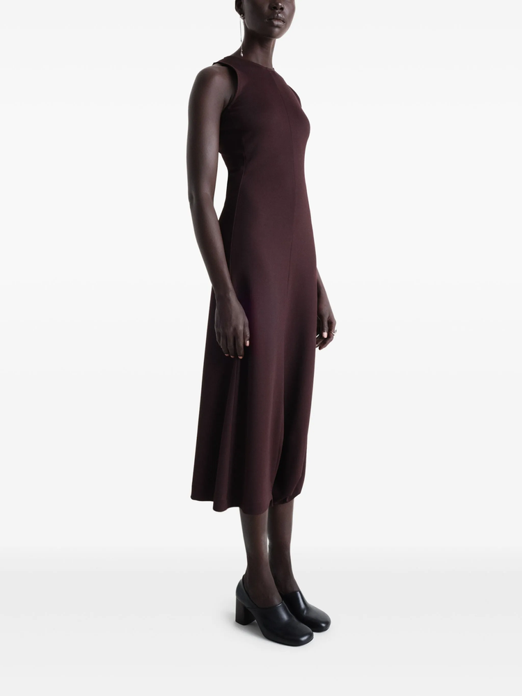 twisted-hem midi dress