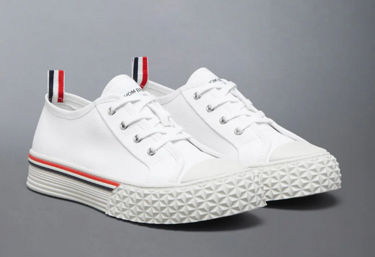 COLLEGIATE LOW TOP TRAINER W/ TARTAN TREAD SOLE IN ORGANIC CANVAS