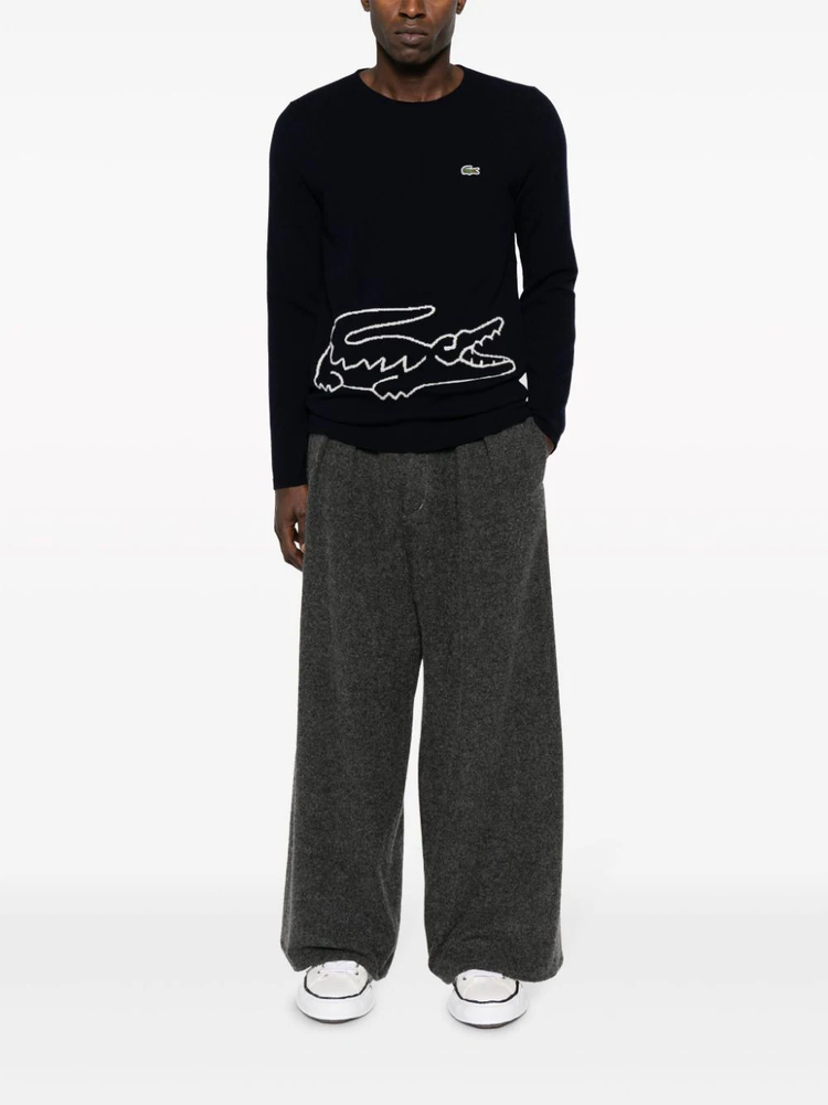 logo-patch wool jumper
