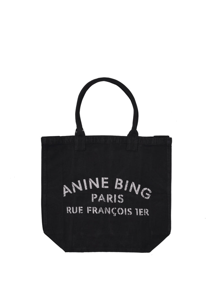 LEO CANVAS TOTE - BLACK