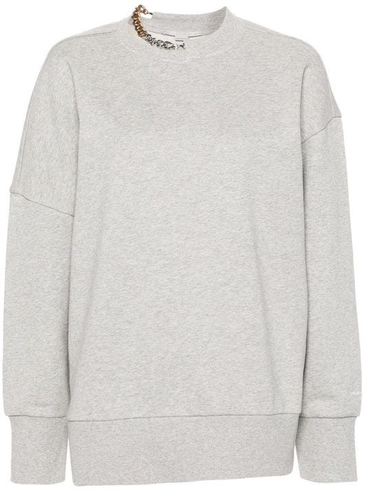 chain-link-detailing mélange sweatshirt